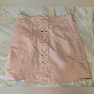 Express powder Pink Lace-Up mini skirt size 4 NEW